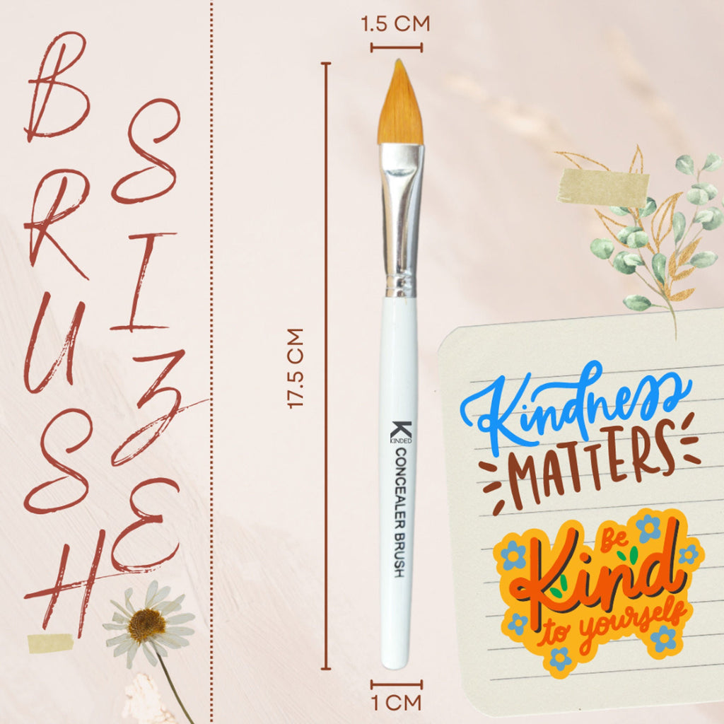 KINDED Professional Natural Wooden Handle Concealer Makeup Brush | Grocsy