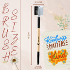 KINDED Professional Natural Wooden Handle 2 in 1 Eye Grooming Angular Makeup Brush | Grocsy