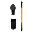 KINDED Professional Natural Wooden Handle 2 in 1 Eyeshadow Applicator Makeup Brush | Grocsy