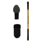 KINDED Professional Natural Wooden Handle 2 in 1 Eyeshadow Applicator Makeup Brush | Grocsy