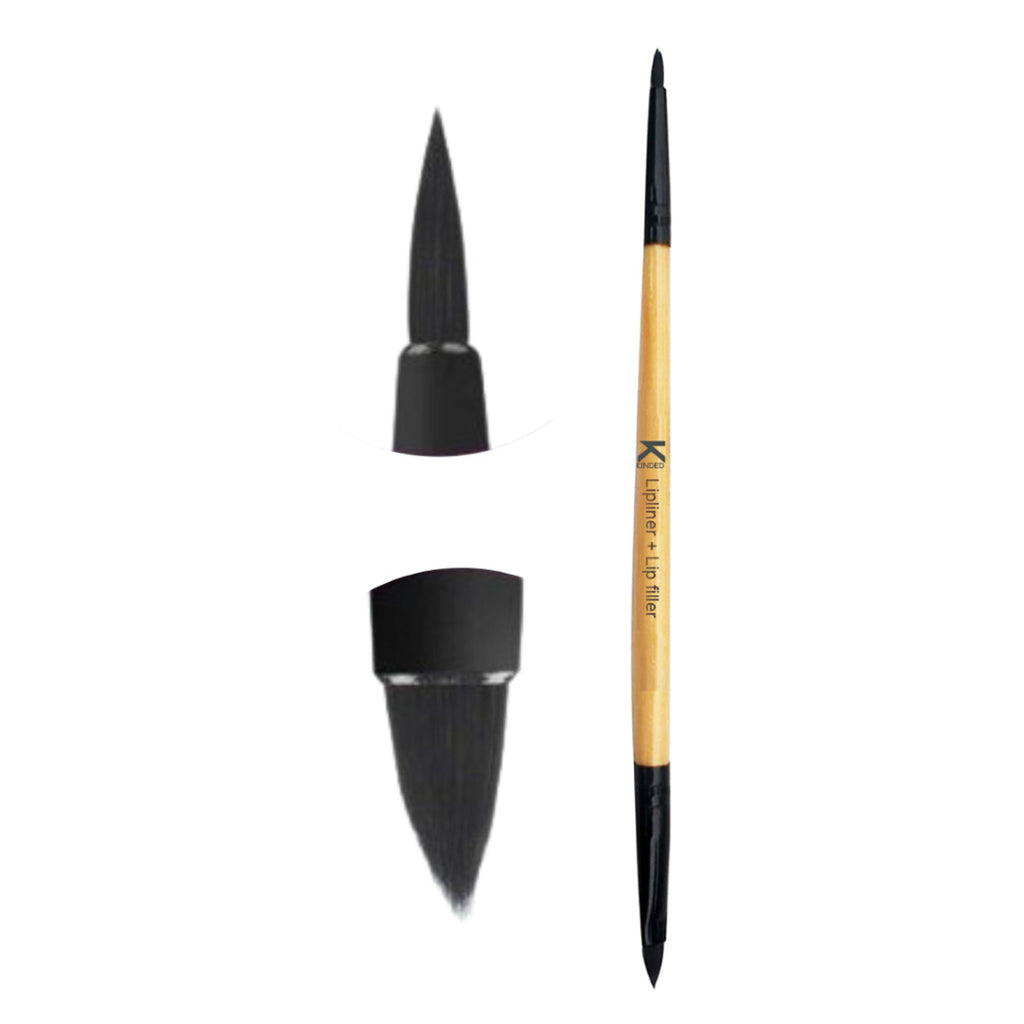 KINDED Professional Natural Wooden Handle 2 in 1 Lip Liner & Lip Filler Makeup Brush | Grocsy