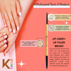 KINDED Professional Natural Wooden Handle 2 in 1 Lip Liner & Lip Filler Makeup Brush | Grocsy