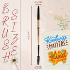 KINDED Professional Natural Wooden Handle 2 in 1 Masaca & Angular Makeup Brush | Grocsy