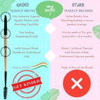 KINDED Professional Natural Wooden Handle 2 in 1 Masaca & Angular Makeup Brush | Grocsy
