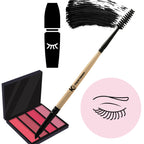 KINDED Professional Natural Wooden Handle 2 in 1 Masaca & Angular Makeup Brush | Grocsy