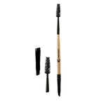 KINDED Professional Natural Wooden Handle 2 in 1 Masaca & Angular Makeup Brush | Grocsy
