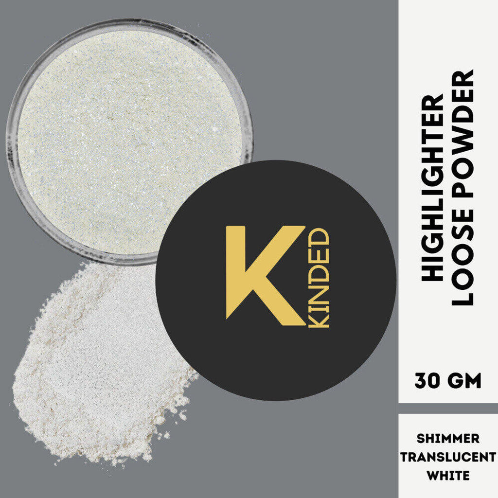 KINDED Highlighter Loose Powder - Shimmer Translucent White | Grocsy