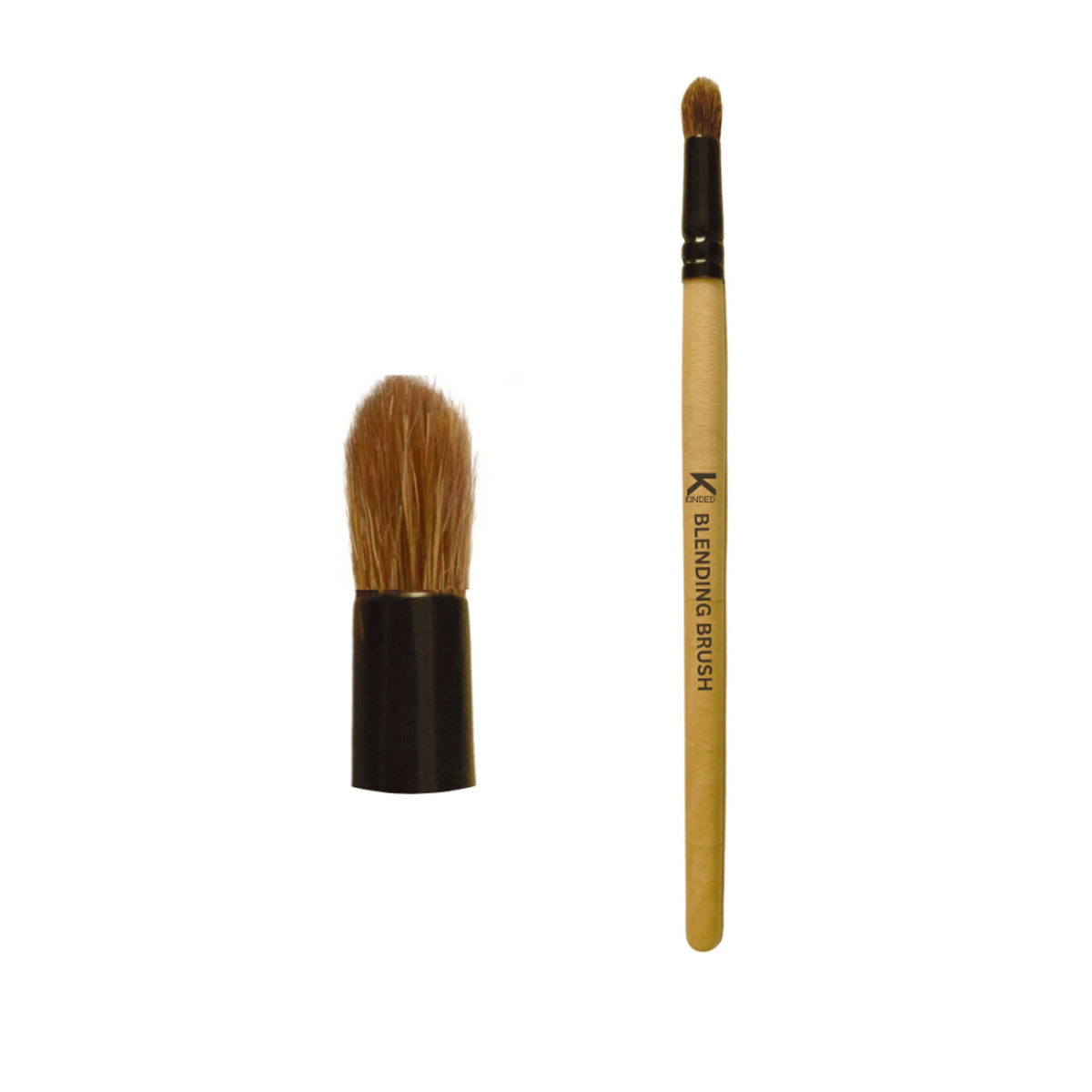 KINDED Professional Natural Wooden Handle Bullet Blending Makeup Brush | Grocsy