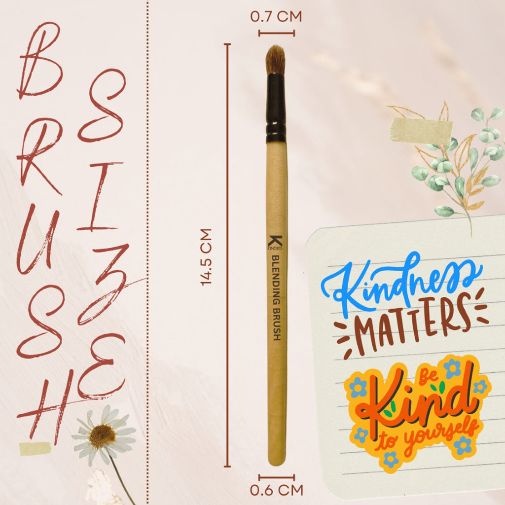 KINDED Professional Natural Wooden Handle Bullet Blending Makeup Brush | Grocsy