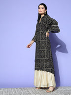 Sangria Women Black New Neckline Kurta | Grocsy