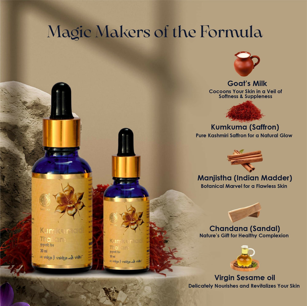AVP Ayurvedic Kumkumadi Tailam, Brightening Night Serum | Grocsy
