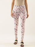 Souchii White & Pink Printed Ankle-Length Leggings | Grocsy