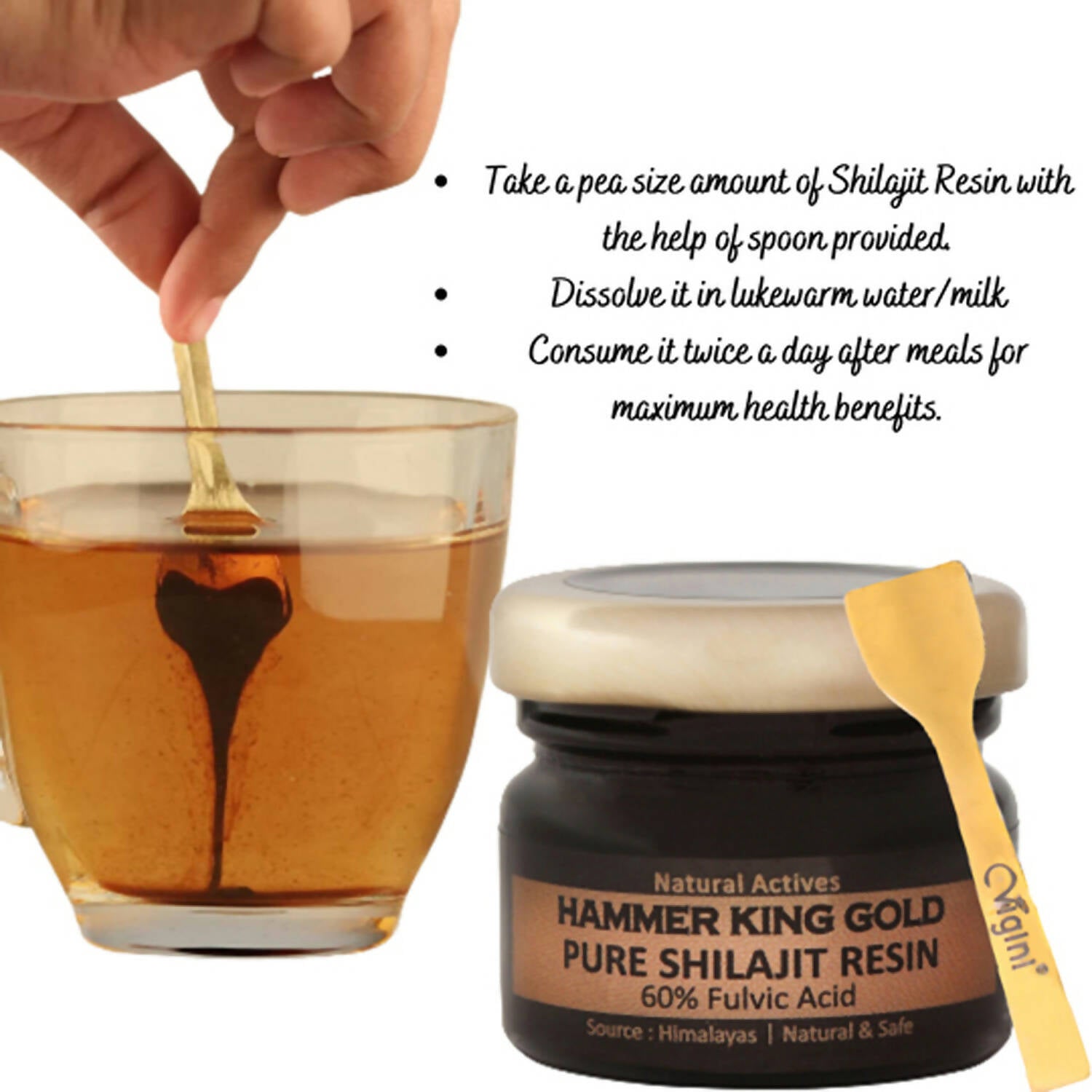 Vigini Hammer King Gold Pure Sj Resin for Men | Grocsy