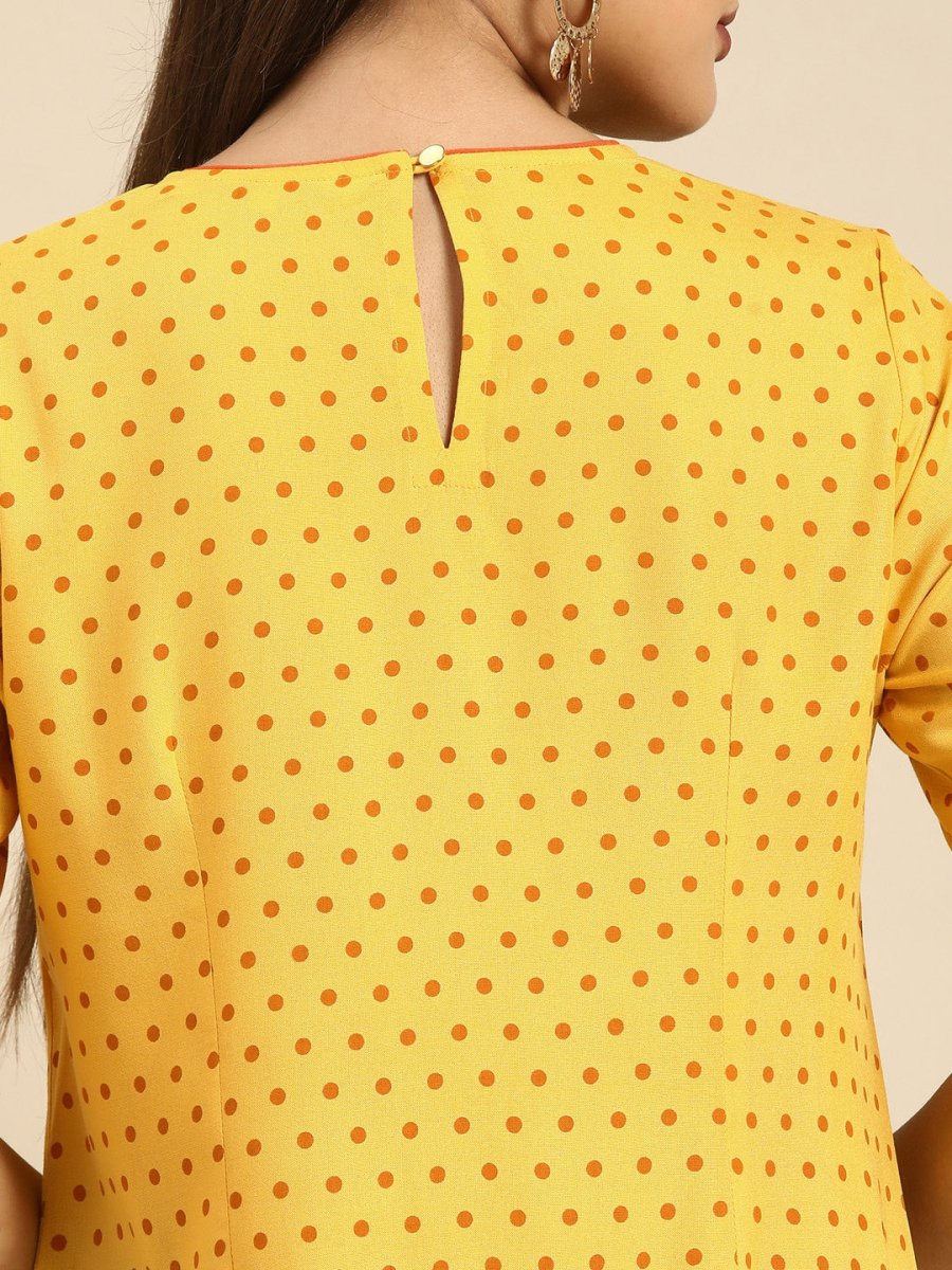 All About You Women Yellow Printed Kurta with Palazzos | Grocsy