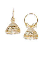 Gold-Polished Alloy Hoop And Jhumki Earrings - The Pari