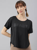 MKH Typography Printed Drop-Shoulder Sleeves Dri-FIT Sports T-shirt | Grocsy