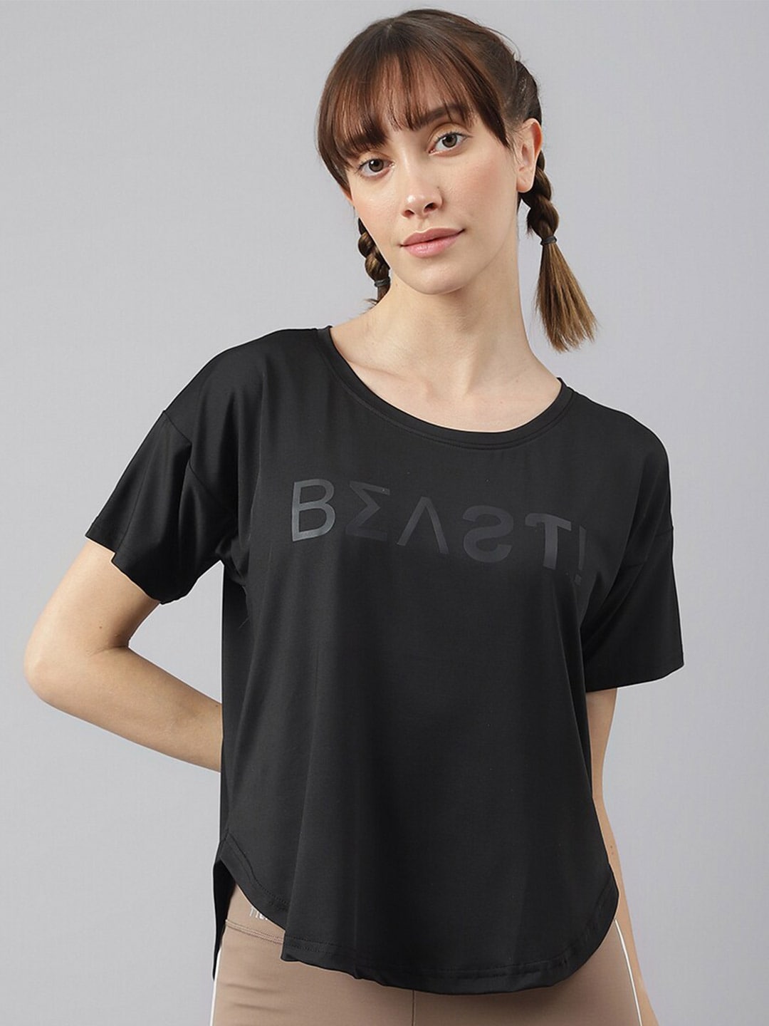MKH Typography Printed Drop-Shoulder Sleeves Dri-FIT Sports T-shirt | Grocsy