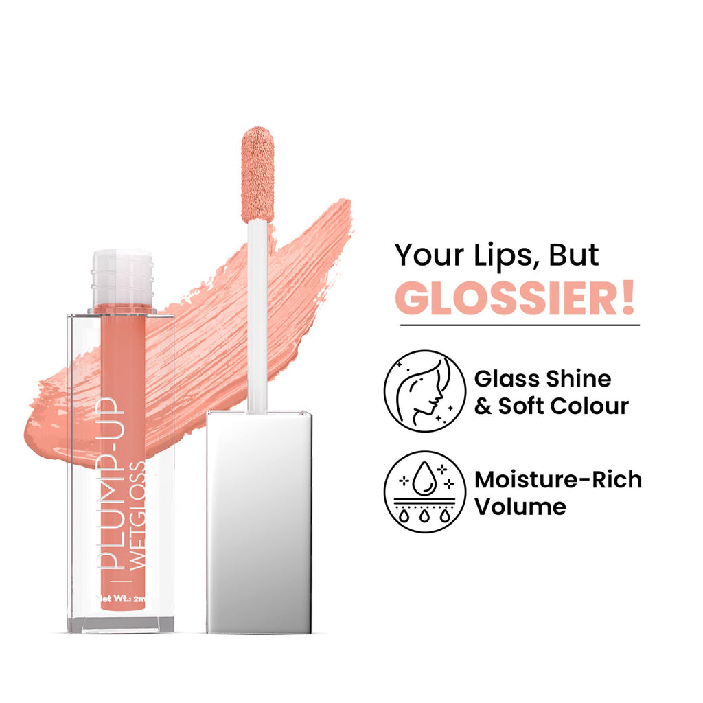 Swiss Beauty Plump Up Wet Lip Gloss For Glossy And Fuller Lips - 3 Kinde Naked | Grocsy