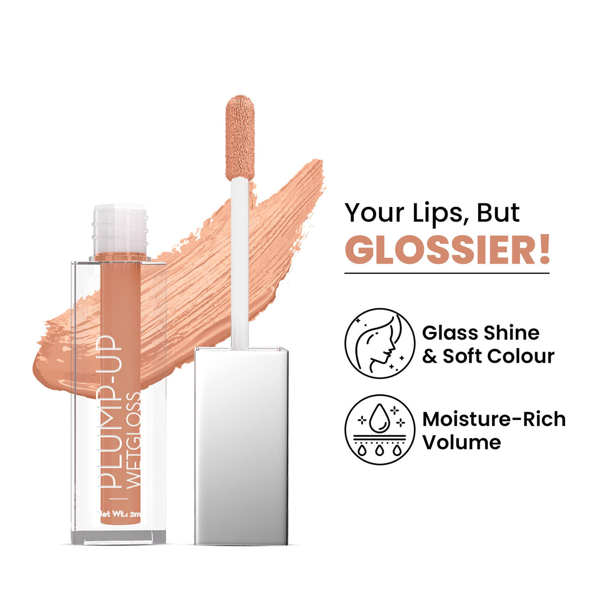 Swiss Beauty Plump Up Wet Lip Gloss For Glossy And Fuller Lips - 4 Browny Point | Grocsy