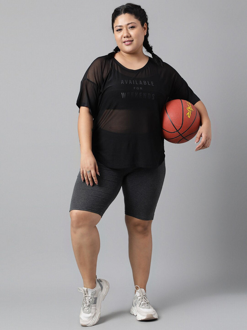 MKH Plus Size Typography Printed Dri-FIT Sports T-shirt | Grocsy