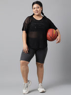 MKH Plus Size Typography Printed Dri-FIT Sports T-shirt | Grocsy