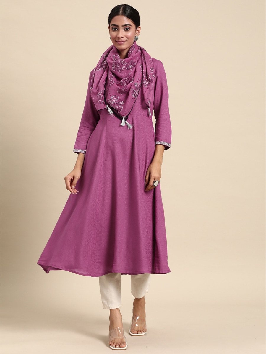 All About You Women A-Line Kurta with a Dupatta | Grocsy