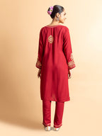 HOUSE OF KARI Floral Embroidered Chikankari Kurta With Palazzos | Grocsy