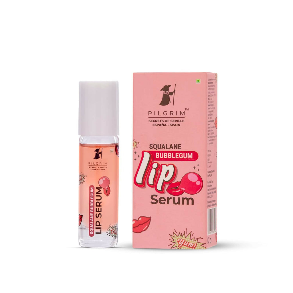 Pilgrim Spanish Lip Serum (Bubblegum) with Roll-on For Visibly Plump Lips, Hydrating Lip Serum For Dark Lips | Grocsy