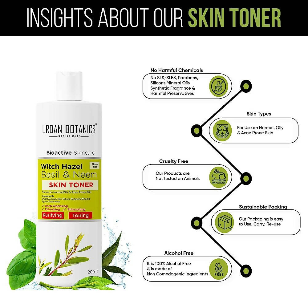 Urban Botanics Alcohol Free Skin Toner for Face | Grocsy