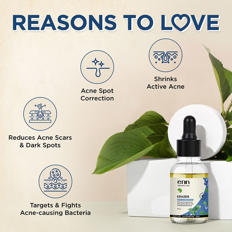 Enn Active Acne Treatment Spot Corrector Oil With Tea Tree Oil - Removes Acne Scars | Grocsy