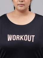 MKH Plus Size Typography Printed Dri-FIT T-shirt | Grocsy