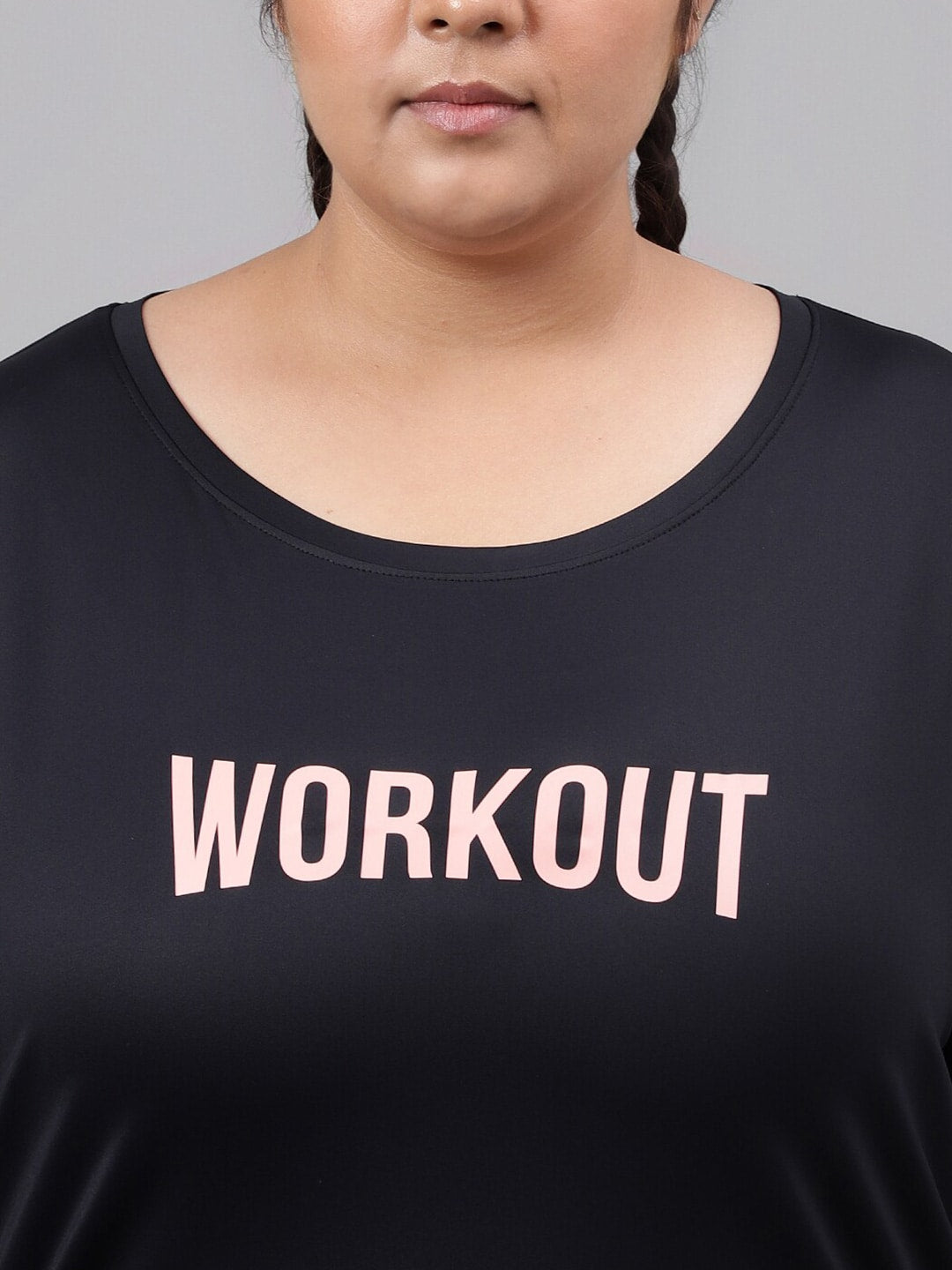 MKH Plus Size Typography Printed Dri-FIT T-shirt | Grocsy