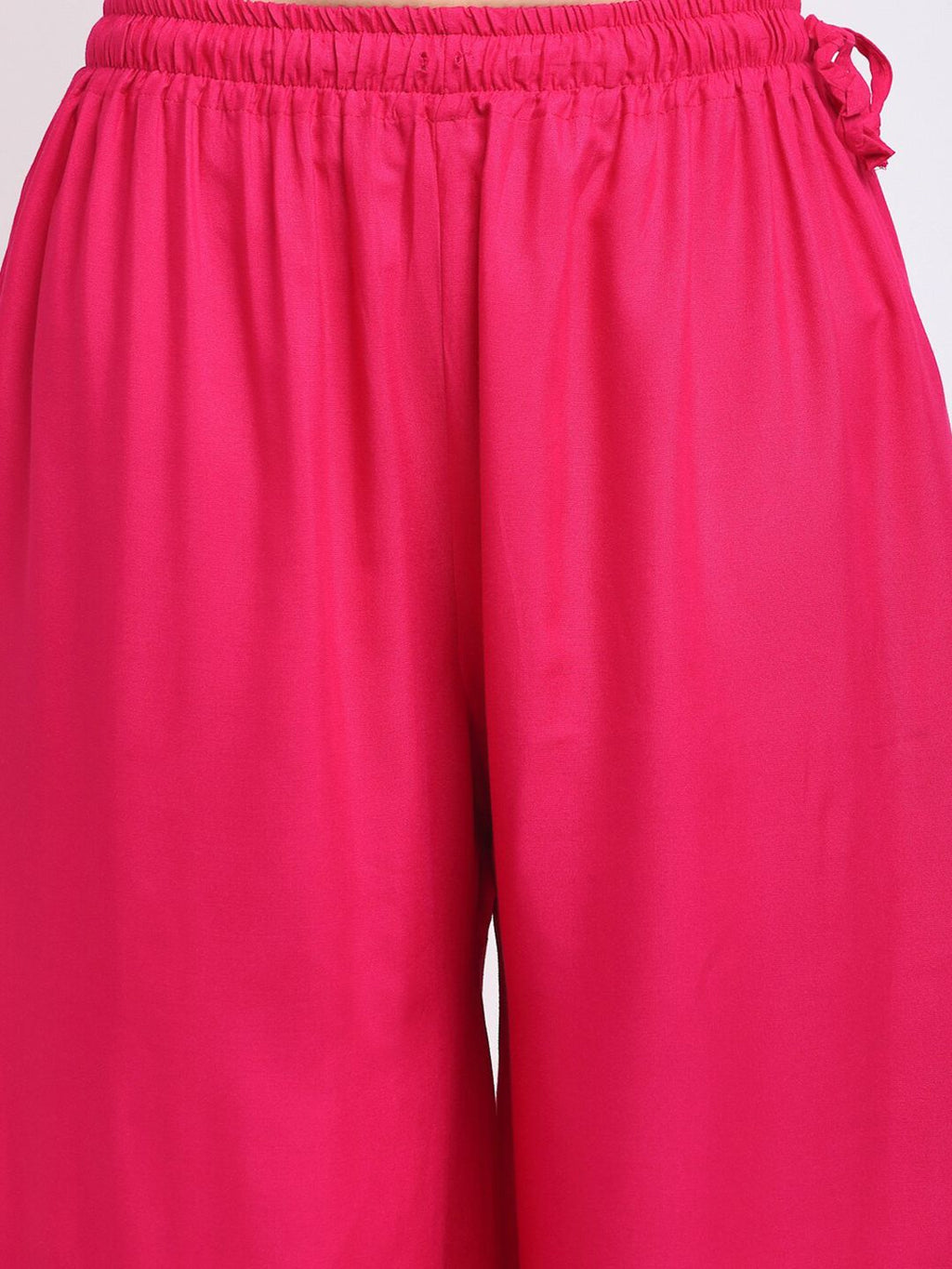 TAG 7 Women Pink Flared Palazzos | Grocsy