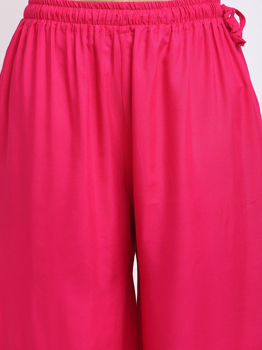 TAG 7 Women Pink Flared Palazzos | Grocsy