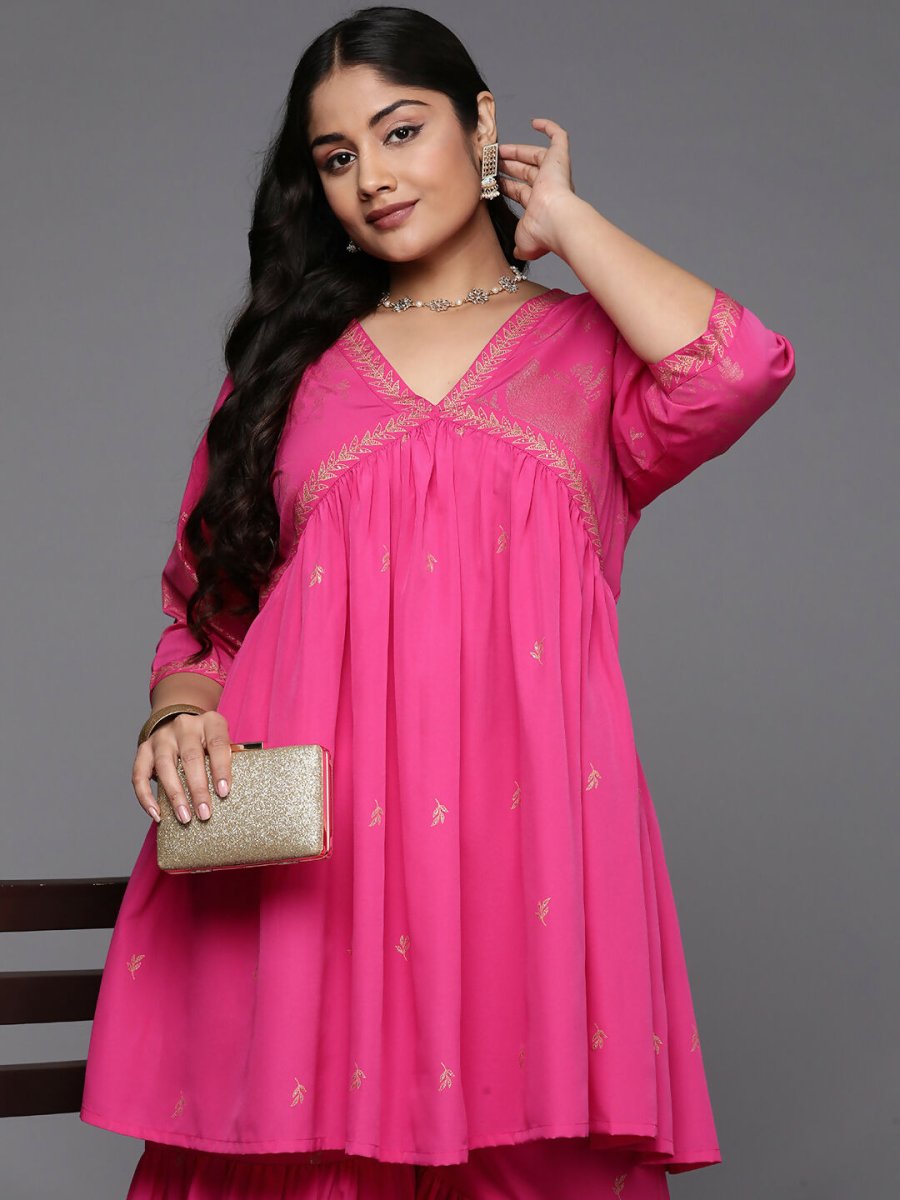 Ahalyaa Women's Traditional Wear Co-ords - Pink | Grocsy
