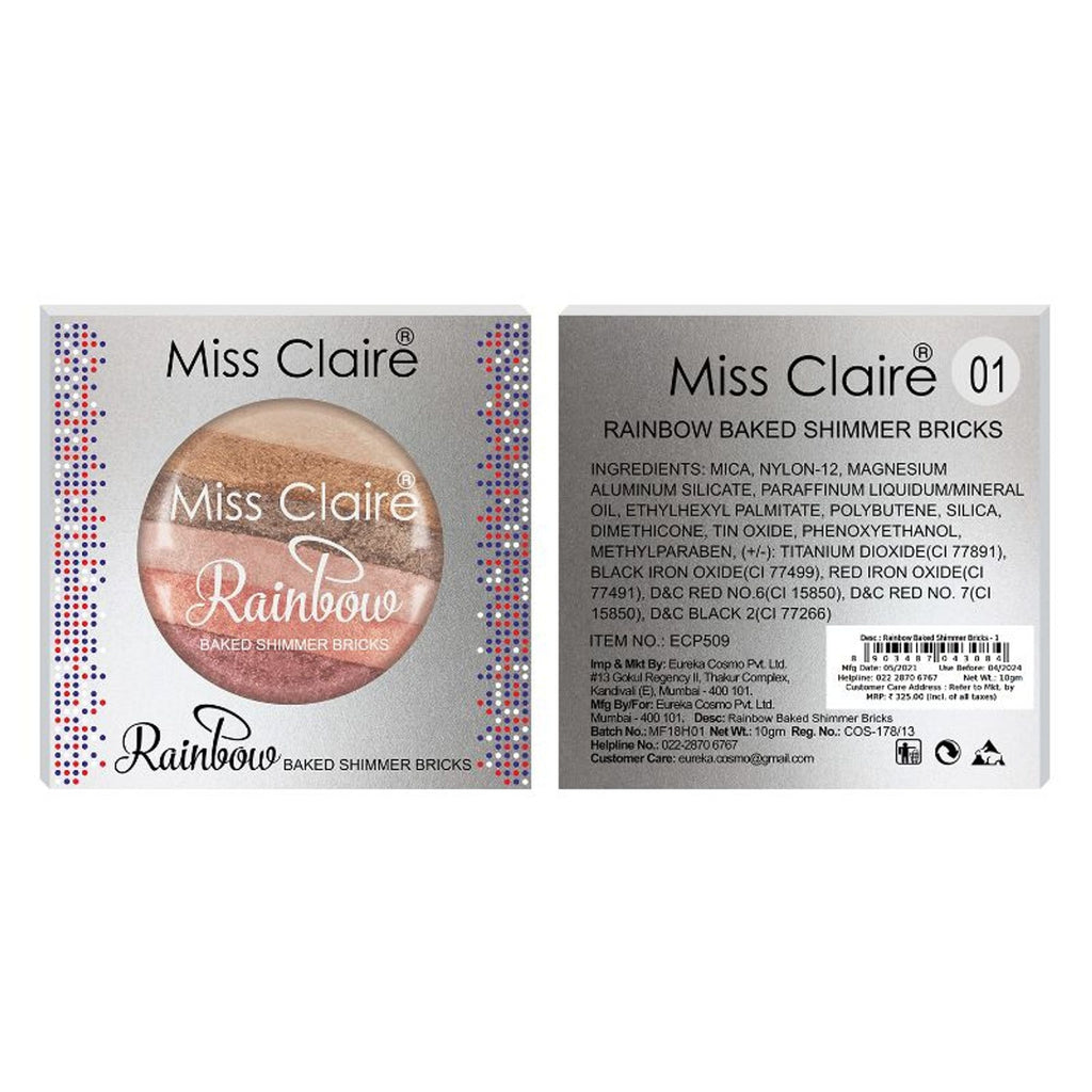 Miss Claire Rainbow Baked Shimmer Bricks - 1 | Grocsy