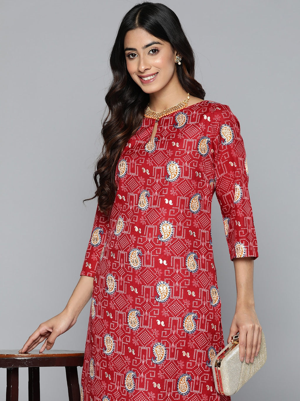 HERE&NOW Floral Printed Regular Kurta with Palazzos | Grocsy