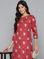HERE&NOW Floral Printed Regular Kurta with Palazzos | Grocsy