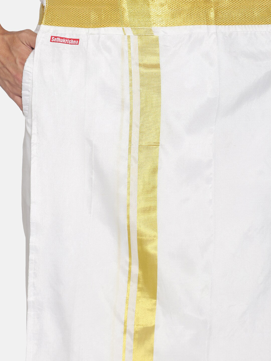 Sethukrishna Men White Solid Readymade Dhoti | Grocsy