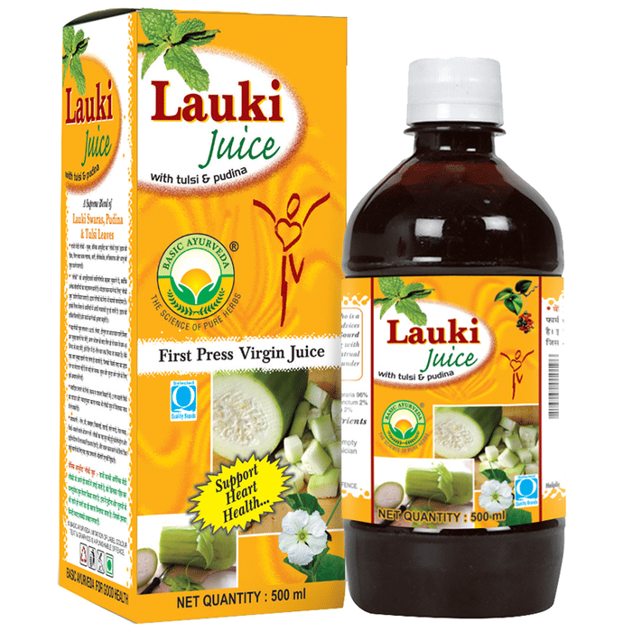 Basic Ayurveda Lauki Juice with Tulsi & Pudina | Supports Weight Management & Heart Health | Grocsy