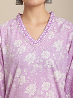 Sangria Women Floral Printed Pure Cotton Kurta with Salwar | Grocsy