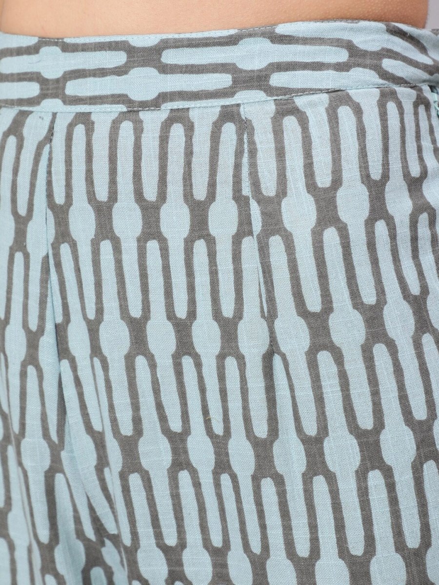 Aks Paisley Printed Straight Kurta With Palazzos | Grocsy