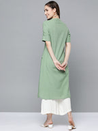 HERE&NOW Women Mint Green Pakistani Style Kurta | Grocsy
