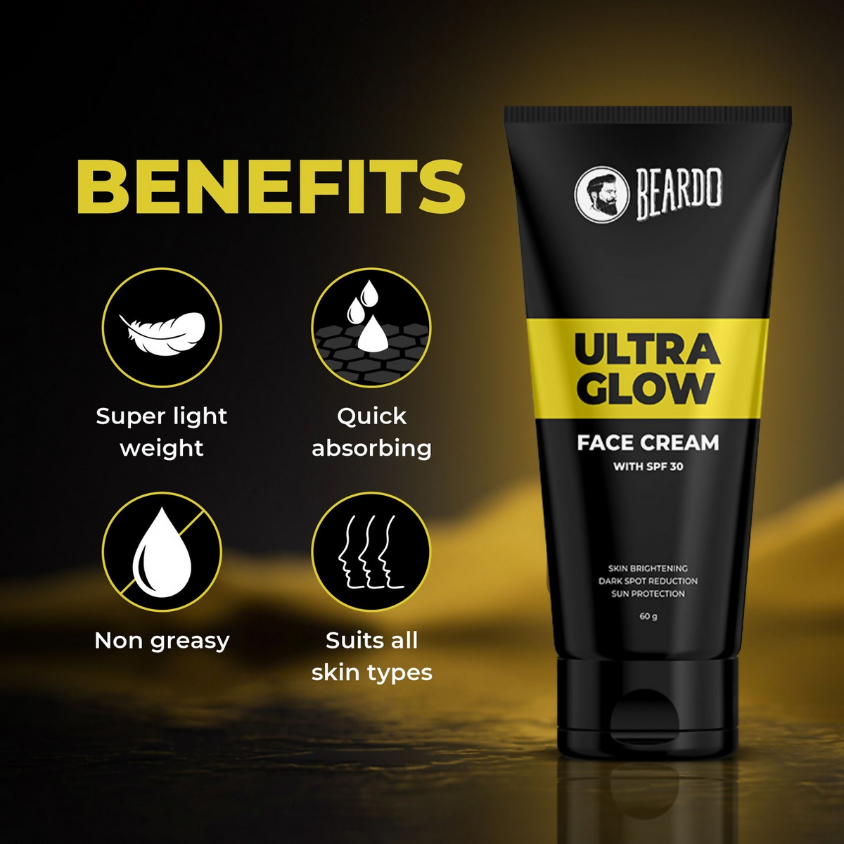 Beardo Ultra Glow Face Cream with SPF30 | Grocsy