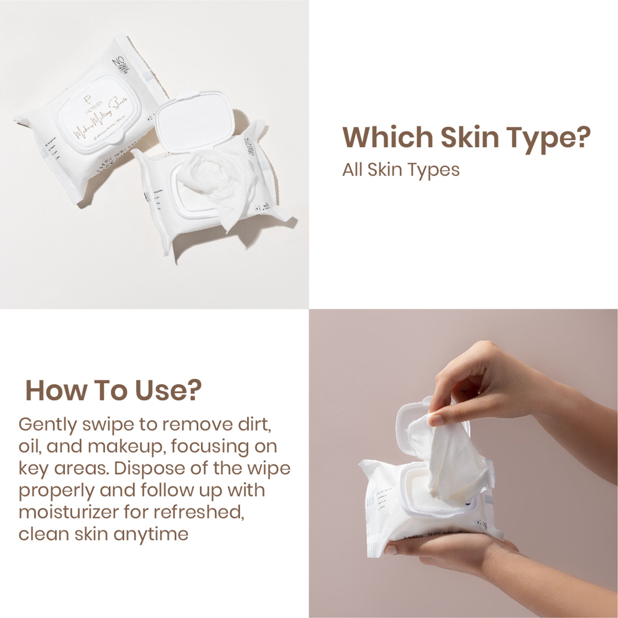 Personal Touch Skincare Skincare Makeup Remover & Melting Skin Care Wipes | Grocsy