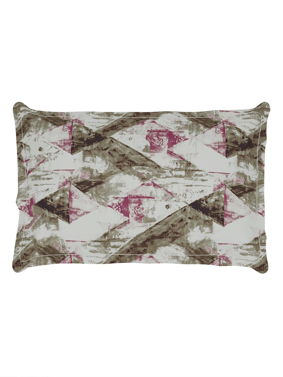 Story@home Brown & Pink Abstract Microfiber 180 TC Bedsheet With Pillow Cover | Grocsy