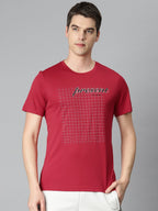 Alcis Men Typography Printed Anti Static Slim Fit Sports T-shirt | Grocsy