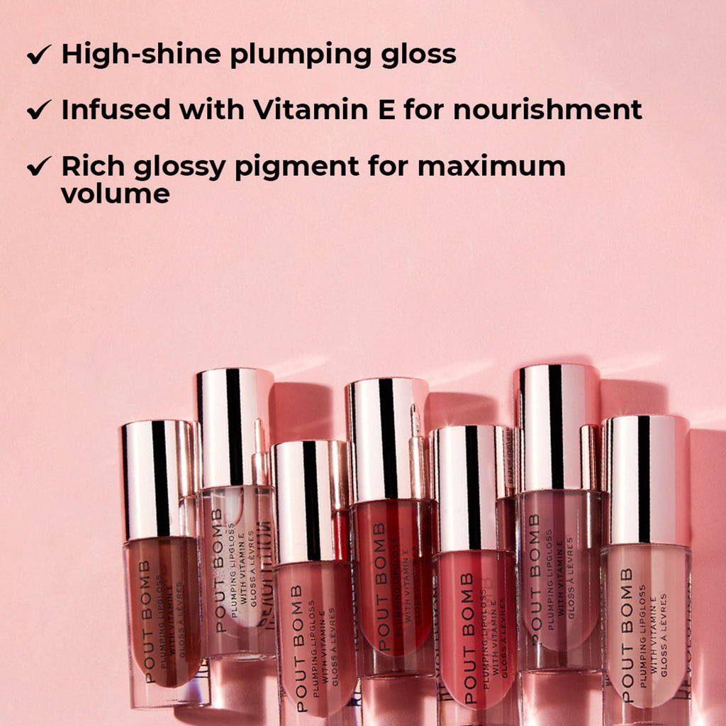 Makeup Revolution Pout Bomb Plumping Gloss - Kiss | Grocsy