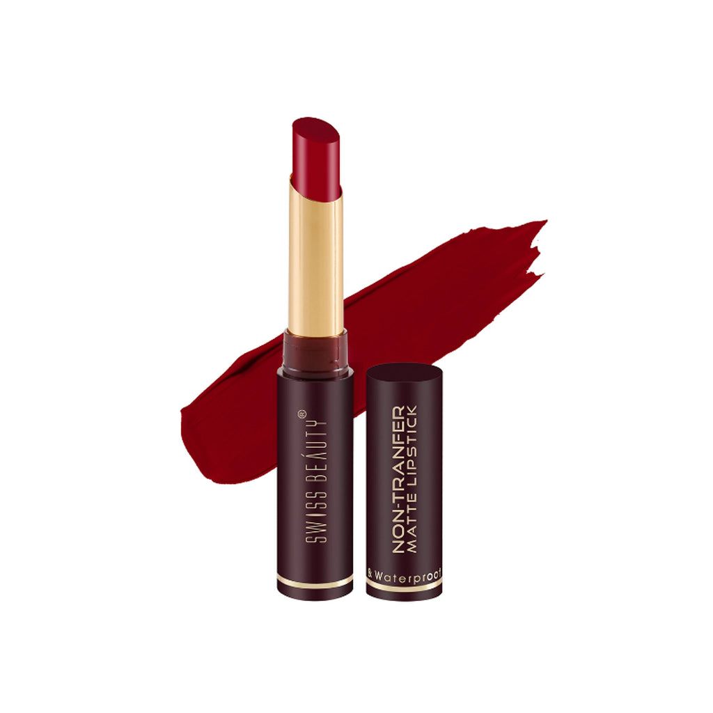 Swiss Beauty Non-Transfer Matte Lipstick - 16 Red Letter | Grocsy