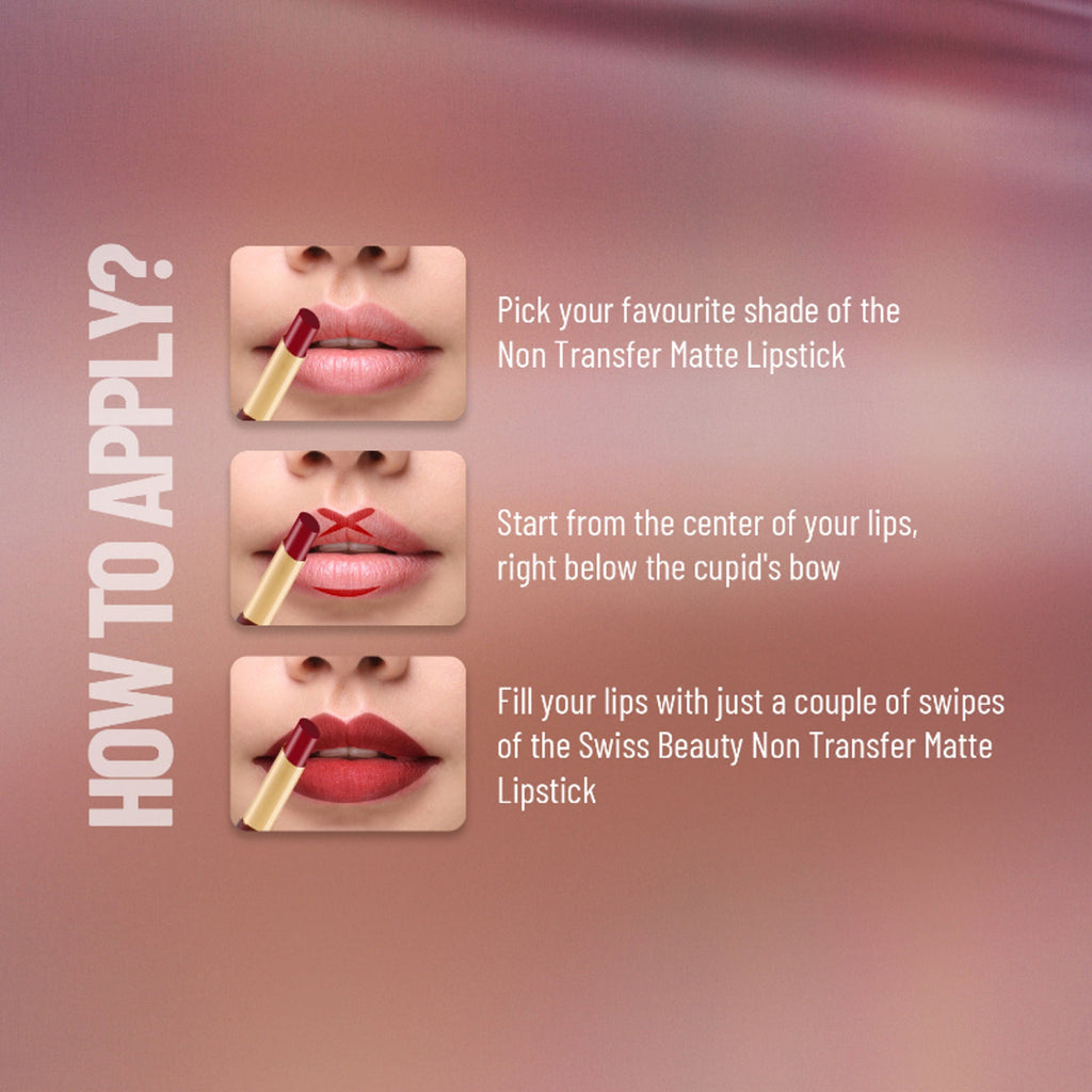 Swiss Beauty Non-Transfer Matte Lipstick - 16 Red Letter | Grocsy